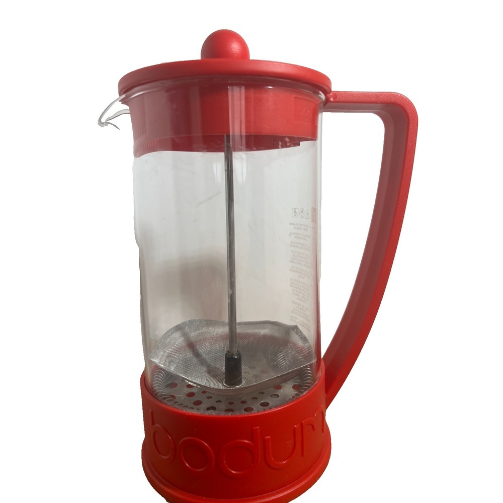 Bodum Red French Press Coffee Maker with Mesh Filter NWOT
